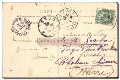 Biarritz Pittoresque — Falę 4 sierpnia 1905 roku na Rocher de la Vierge — N° 44, Wydawnictwo A. Simons - Ochîché Prince-Galitzine — Rewers