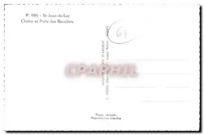 Cloître et Puits des Recollets — St-Jean-de-Luz — L. Lavielle — Verso