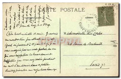 SAINT-JEAN-de-LUZ — Ogólny widok plaży i gór, zrobiony z Sainte-Barbe — fototypia Marcel Delboy, Bordeaux, n°100 — Rewers