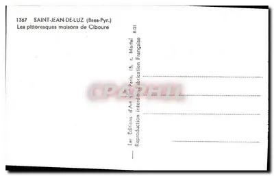 Saint-Jean-de-Luz (Basses-Pyrénées) — Les pittoresques maisons de Ciboure — Éditions d'Art Martel — Verso