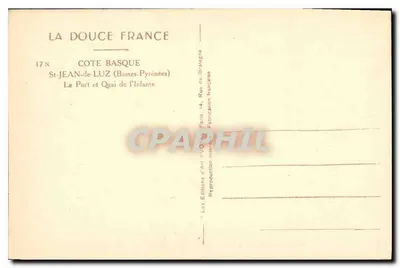 St-Jean-de-Luz — O Porto e o Cais da Infanta — Les Éditions d'Art YVD, Paris — Verso