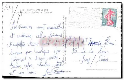 Saint-Jean-de-Luz — Il porto e la Casa dell'Infanta — Editore C. Varachal — Verso