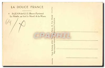 St-Jean-de-Luz — La Nivelle au fond du Massif de la Rhune — Les Éditions d'Art Yvgné, Paris — Verso