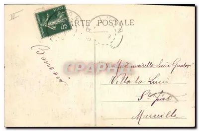 Lyon — Monument Republiki, plac Carnot i Stacja Perrache — P. Martel Lyon, nr 341 — Rewers