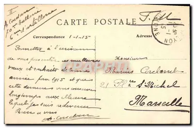 Lyon — Widok na Saône z Chartreux — B. F., Paryż — Rewers