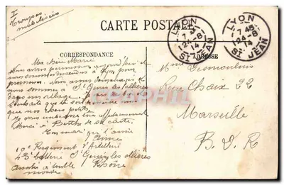 LYON — Palácio da Justiça e Coteau de Fourvière (Ascensor da Torre de Fourvière) — SELECTA — Verso