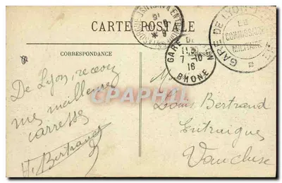 LYON — Place Carnot, Gare de Perrache et Hôtel Terminus — E. R. — Verso