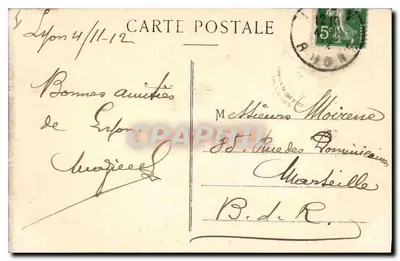 Lyon — Ogólny widok, widok z Fourvière — Wydawnictwo Grand Bazar de Lyon — Rewers