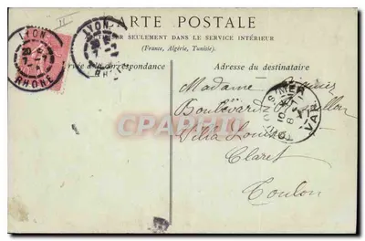 LYON — Święty Klasztor Fourvière i Miasto, widok z Wieży Metalowej — kolekcja ND Phot, nr 13 — Rewers