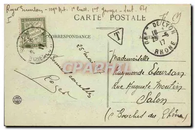 LYON — Plac Carnot — Pomnik Republiki — E.R. — Rewers