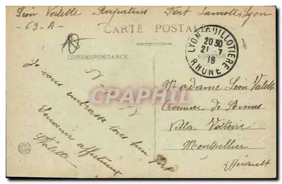 LYON — Praça da República — Monumento Carnot — E.R. — Verso