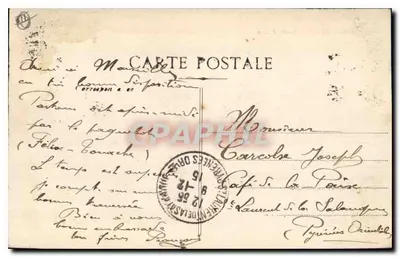 MARSEILLE - Porte d'Aix — vista do arco do triunfo com trêm e pedestres — editor desconhecido — Verso