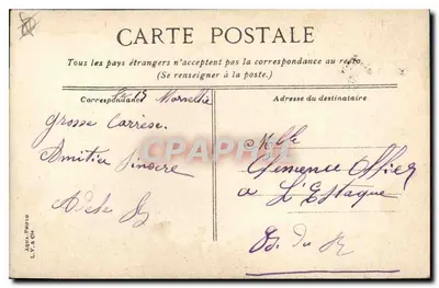 Marseille. Porta d'Aix — widok na monumentalny łuk z ruchem karet — wydawca L.Y. & Cie, n°51 — Rewers
