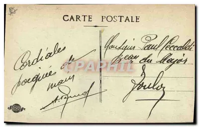 Marsiglia, la Porta d'Aix — Arco trionfale ornato di sculture — editore A. La République — Verso