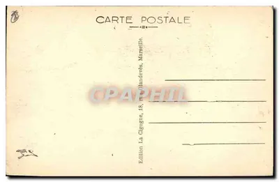Marsella — Arco del Triunfo - Puerta de Aix — Edición La Cigogne, 18, rue Glandevès — Reverso