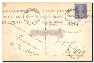 Chamonix — Ogólny widok i Aiguilles — L.L. nr 300 — Rewers