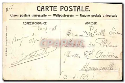 Chamonix i Mont-Blanc — Ogólny widok — Wyd. Fot. Franco-Swajcarska, Berna — Rewers