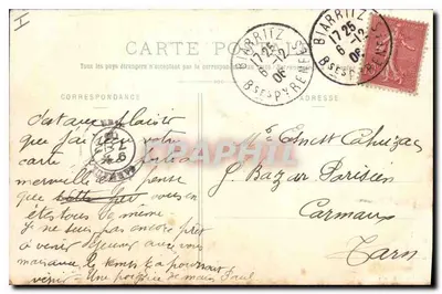 Biarritz Pittoresque — Raz de Marée — N° 432 — Uitgave A. Simons — Achterkant