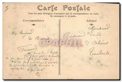 Biarritz — Efekt fali przy Digue du Rocher de la Vierge — ND Phot, nr 345 — Rewers