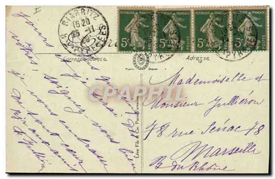 Biarritz — De Kliffen en de Lantaarn — LL — Achterkant
