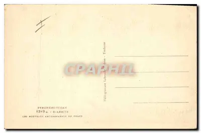 Farol de Biarritz — Vista panorâmica — Editor Labouchère, n° 1249 — Verso