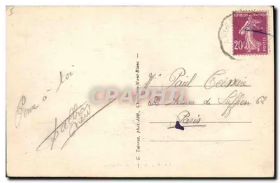 Chamonix-Mont-Blanc — Morze lodowe, widok z kapelusza — G. Tairrau, fot. <wydawca> — Rewers