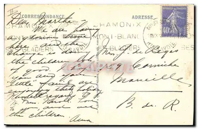 Chamonix — Ogólny widok i Mont-Blanc — MD — Rewers