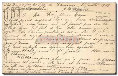 Chamonix-Mont-Blanc — Le Mont-Blanc vu des Tines — La Ligne P.-L.-M. — LL — n° 113 — Rewers