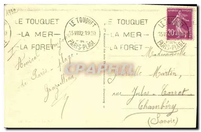 Le Touquet-Paris-Plage - A Pinède e o Farol — Edição Debune, Tabac, n°241 — Verso