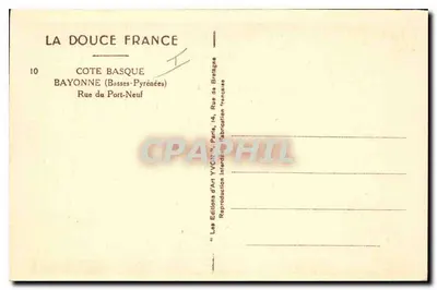 Vista da catedral de Bayonne — editor Yvon, n°10 — Verso
