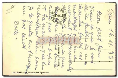 Pau — A Cadeia dos Pirineus — Edição dos Museus Nacionais — Verso