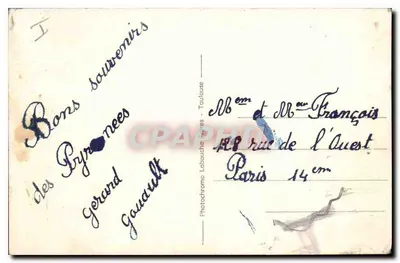 Pau — Plac Georges-Clemenceau — z kasynem i kinem — Fotokromia Labouchère, Toulouse, nr 4 — Rewers