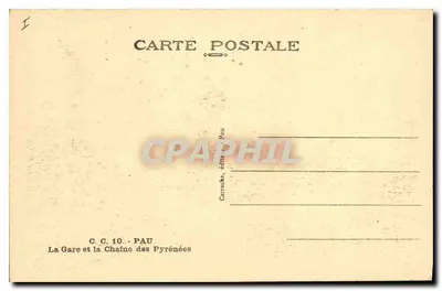A Estação e a Cadeia dos Pirineus — C.C. 10 - Pau — editor Carrache — Verso