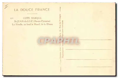 Sint-Jean-de-Luz — La Nivelle in de verte, het Massief van de Rhune — Les Éditions d'Art YVON, Parijs — Achterkant