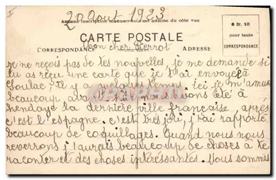 St-Jean-de-Luz — Wielka fala przy Digue de l'Artha — J. Dargains, wydawca — Rewers