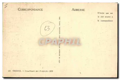 Rua do Castelo do Piroux — Strasbourg — Editor: Thiers, n° 63 — Verso