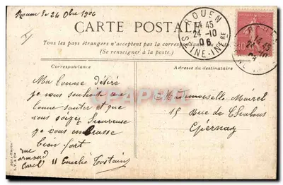 Rouen - Cathédrale, grand portail — éditeur L. A. P. Muto — Verso