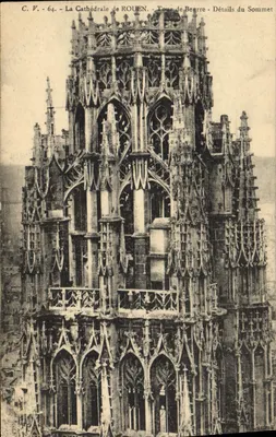 La Cathédrale de ROUEN - Tour de Beurre - Détails du Sommet — C.V. 64
