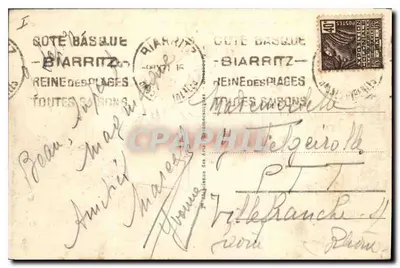 Biarritz - O Monumento aos Mortos e o Rocher de la Vierge — editor ARD, n° 279 — Verso