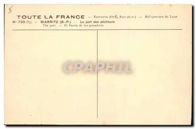 Biarritz — Port rybacki — Éditions Jové, Pau (B.-P.) — Rewers