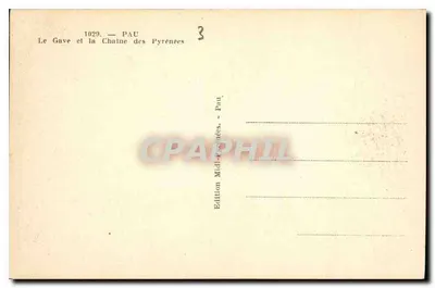 Le Gave i Kolejna Ksiega Pyrenaeów — Pau — Wydawnictwo Midi-Pyrénées, n° 1029 — Rewers