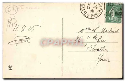 Les Basses-Pyrénées — Zamek, widok z południa — Wydawca Labouche Fr., Toulouse, nr 21 — Rewers