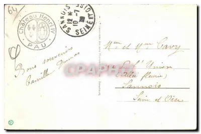 PAU - Vista para a Estação e a Cadeia — Bilhete postal antigo n°129 — editor desconhecido — Verso