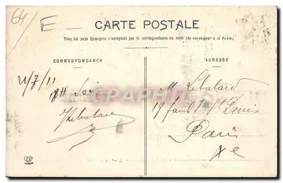 Pau - Bézanos i łańcuch Pyrenée (lewa część) z tarasu Pałacu Zimowego — Fototypia Labouche Frères, Toulouse — Rewers
