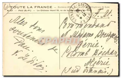 Pau — Zamek Henri IV, widok z lewej strony rzeki Gave — Éditions Jove — Rewers