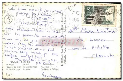 Fouras — Plaża, Golf, Port — L. Chataigneau, Reprod. — Rewers