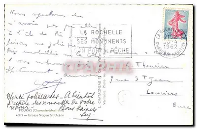 Grande Onda no Oceano — La Rochelle — L. Chatagneau & Cie, Vitrac (Charente-Maritime) — Verso