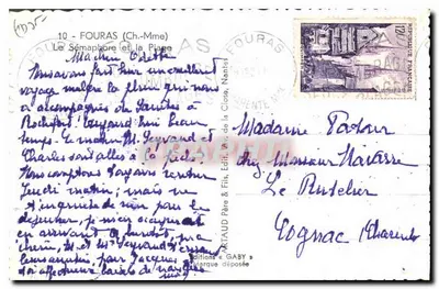 Zamek Bain-Côme-Châtelet — widok z nabrzeża — wydawca Gaby — Rewers