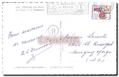 Fouaras — Plaża i Semafory — L. Chalagneyau, Bordeaux — Rewers