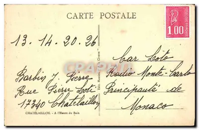 Bath in Monte-Carlo — Publisher: Châtelaillyon — Series Number: A l'Heure du Bain — Back